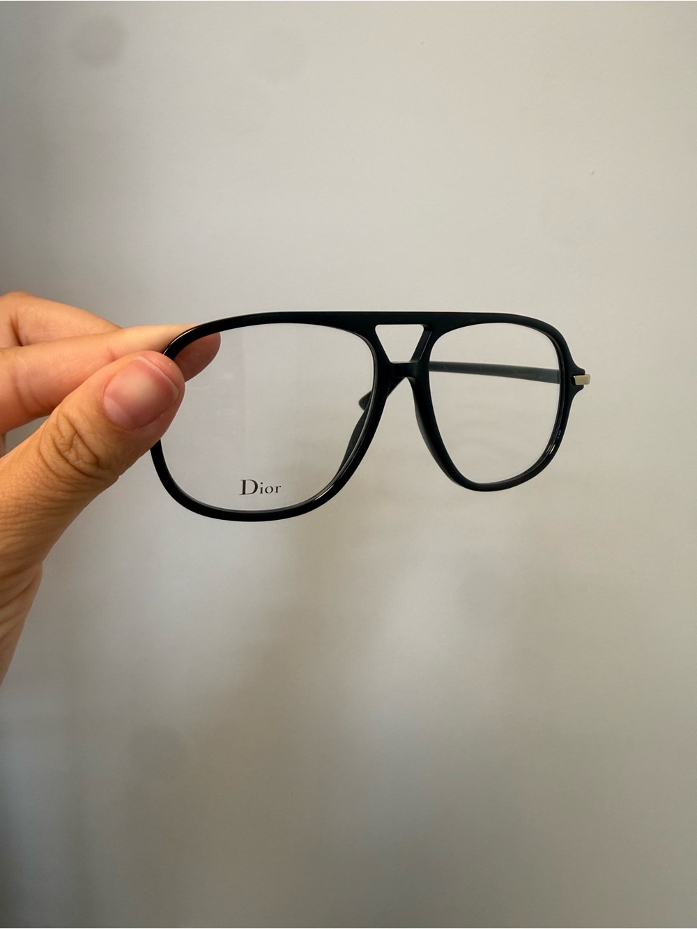 Dior Black Aviator Frames with Clear Lenses